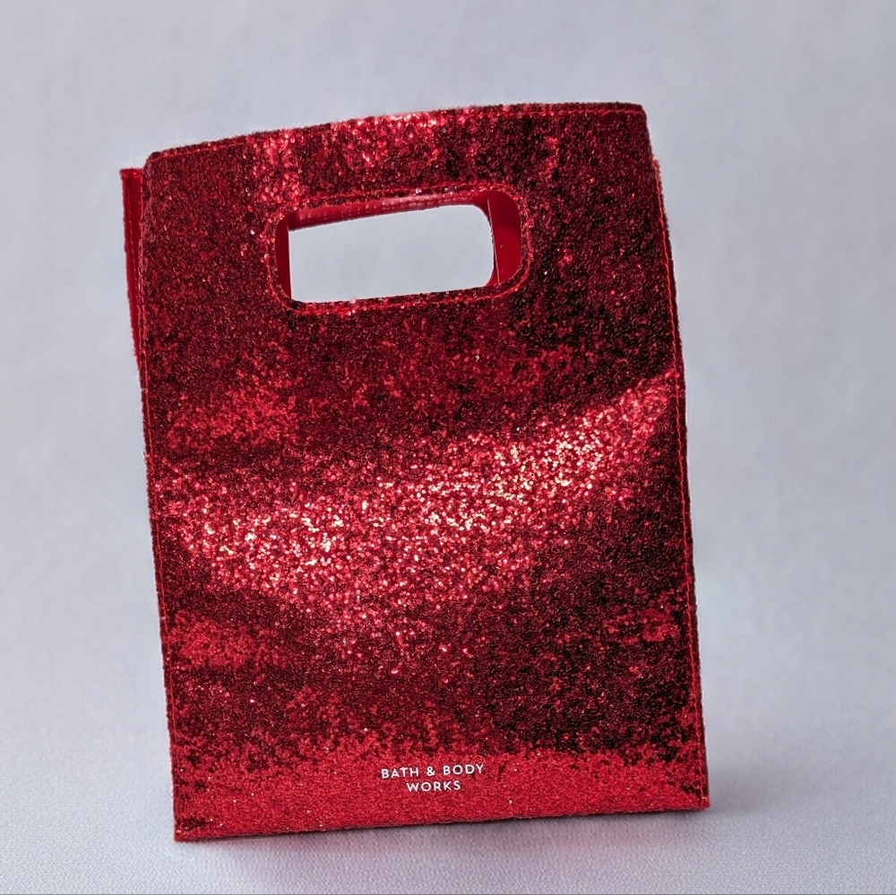 ✨ Bath & Body Works Red Glitter Tote Bag